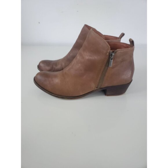 Lucky Brand BASEL Brown Ankle Boots Short Bootie Size 11 M Zip Winter Shoes - Picture 10 of 12